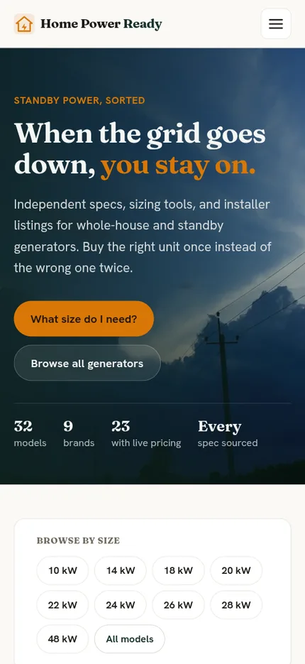 Home Power Ready | Standby Generator & Home Backup Directory